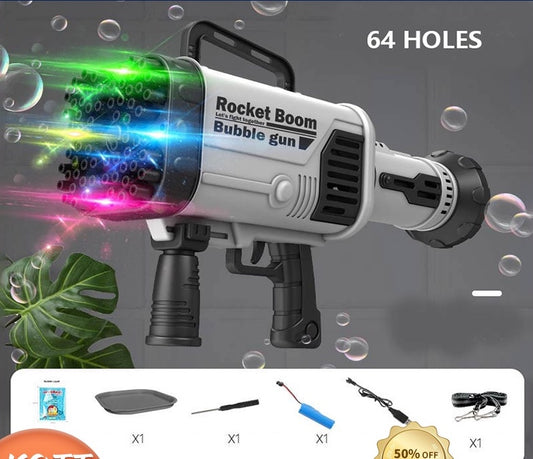 Gatling Electric Gun Bubble Machine Automatic Bubble Blower Kids adult